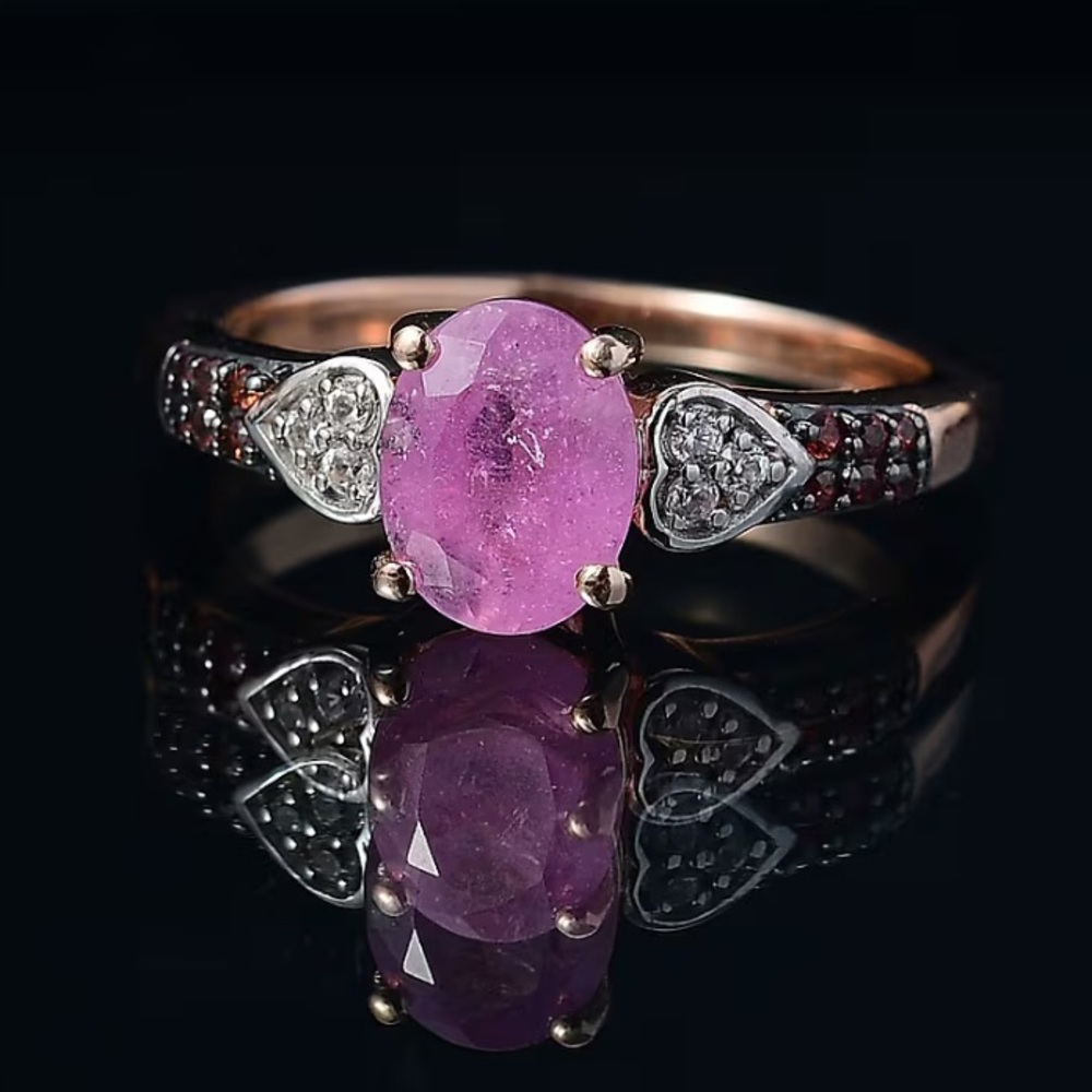 🩷Hot Pink Genuine Sapphire Heart Ring🩷